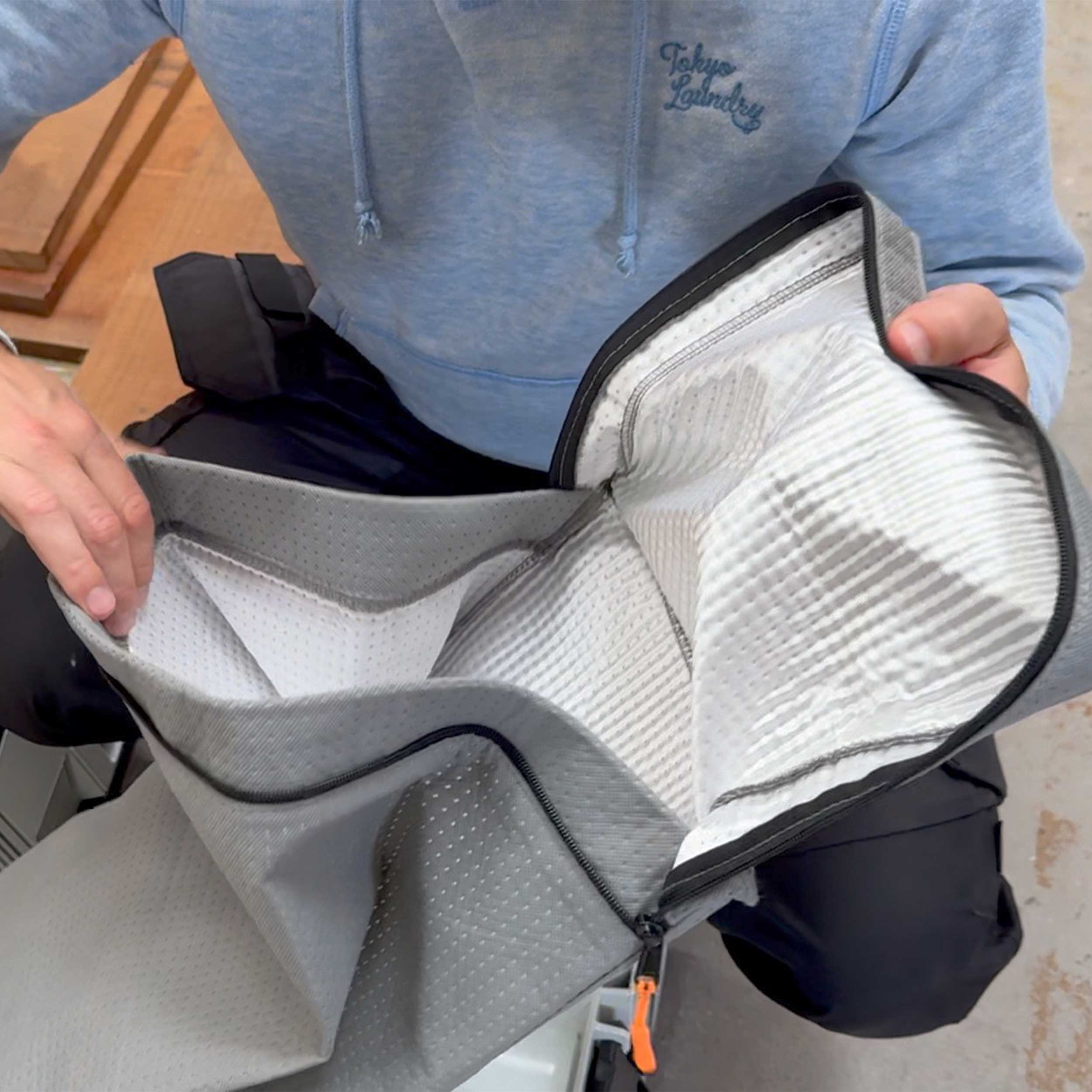 Reusable dust bag for Festool CT 25 shown with dust extractor accessories